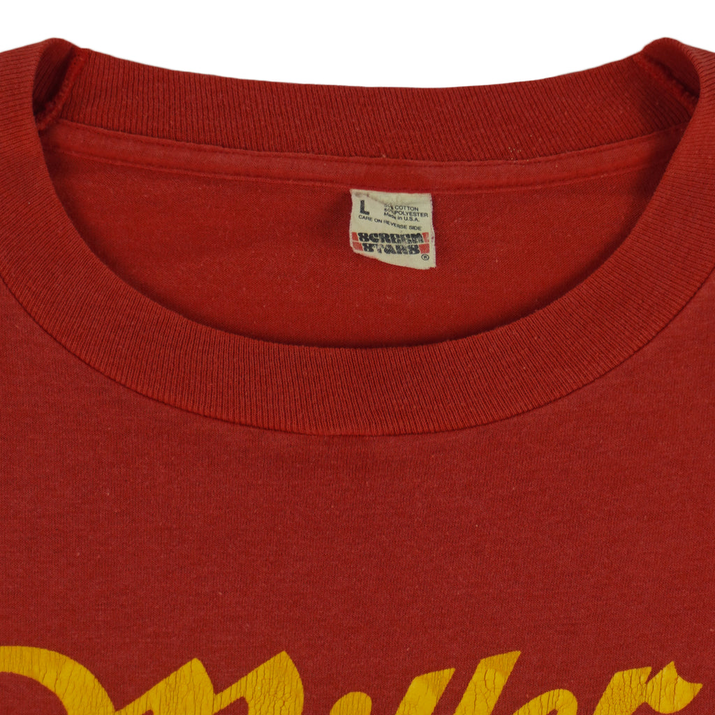 NASCAR (Screen Stars) - Miller Racing Made The American Way Spell-Out T-Shirt 1980s Large Vintage Retro