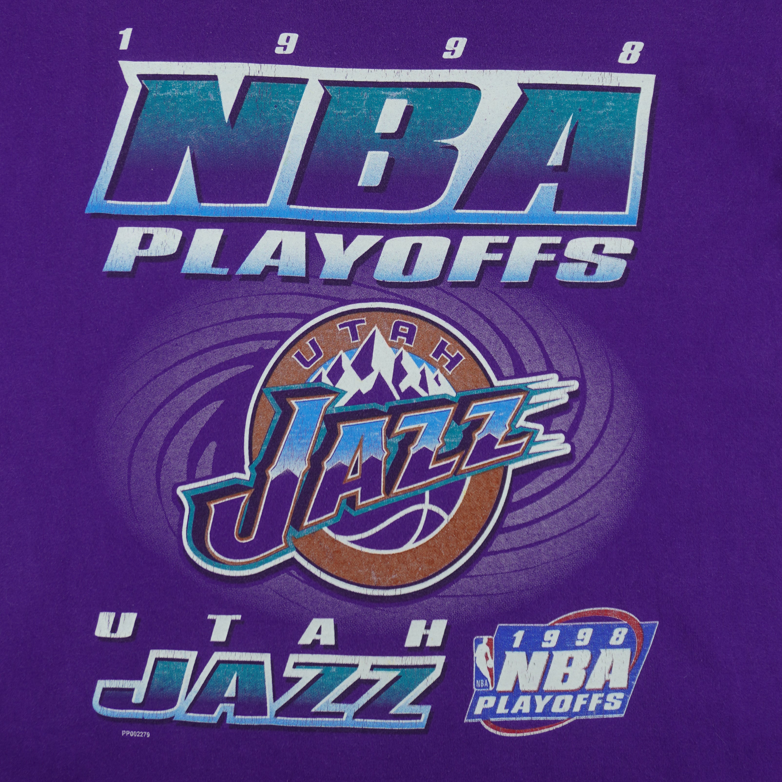 NBA (Fruit of the Loom) - Purple Utah Jazz T-Shirt 1998 Large Vintage Retro Basketball