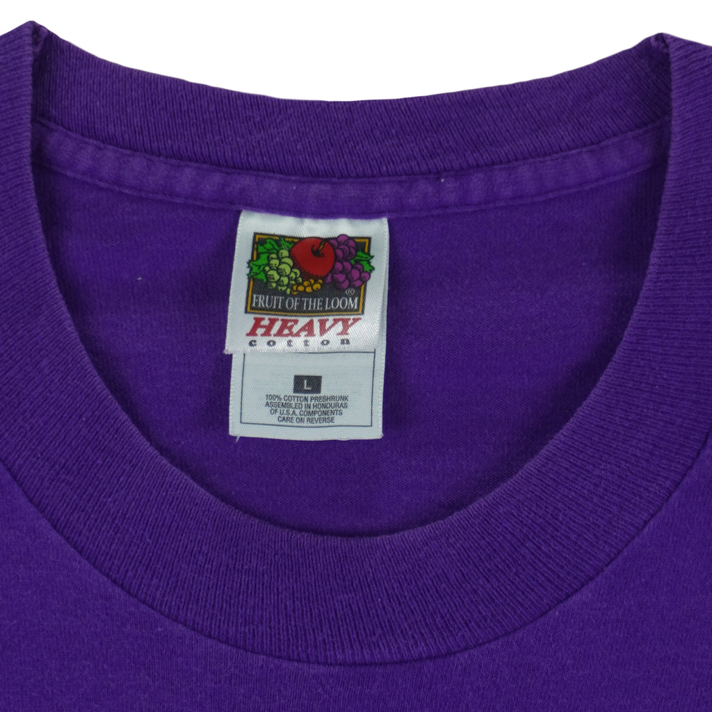 NBA (Fruit of the Loom) - Purple Utah Jazz T-Shirt 1998 Large Vintage Retro Basketball
