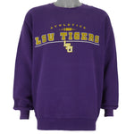 NCAA (Lee) - LSU Tigers Crew Neck Sweatshirt 1990s Large Vintage Retro