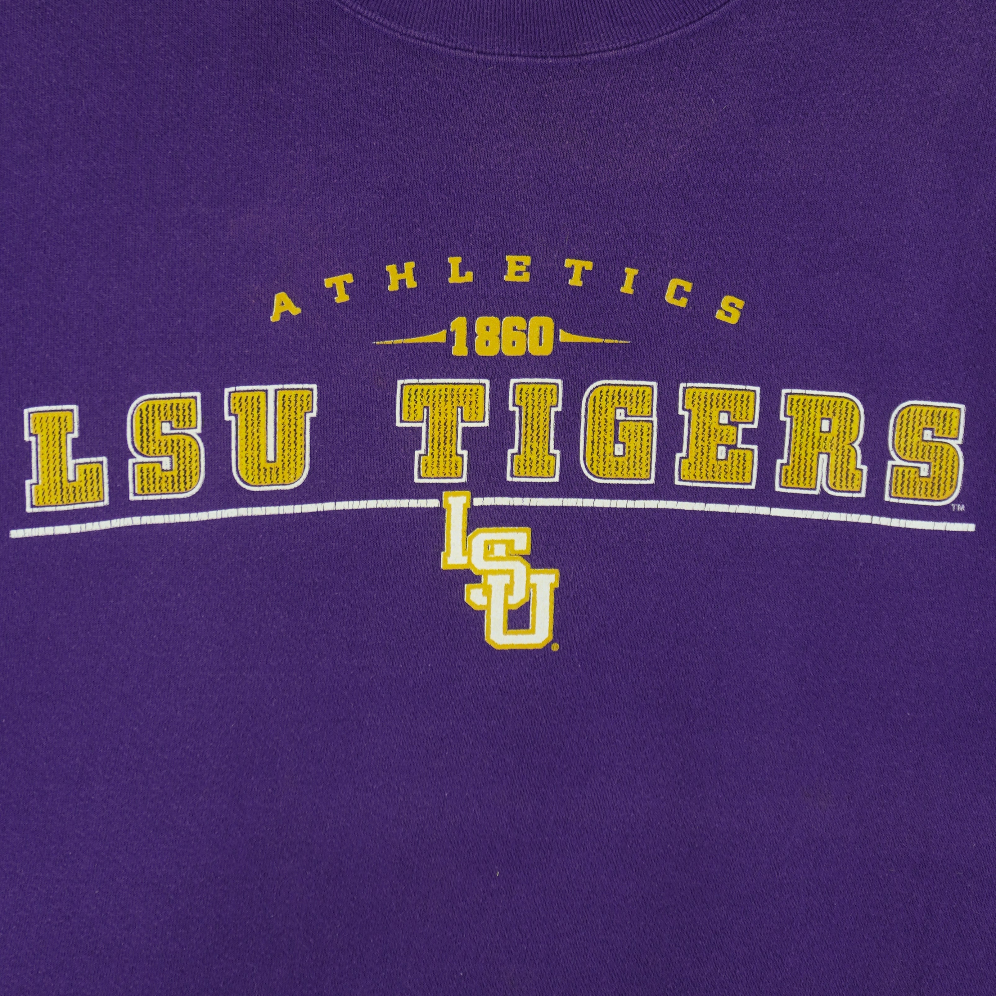 NCAA (Lee) - LSU Tigers Crew Neck Sweatshirt 1990s Large Vintage Retro