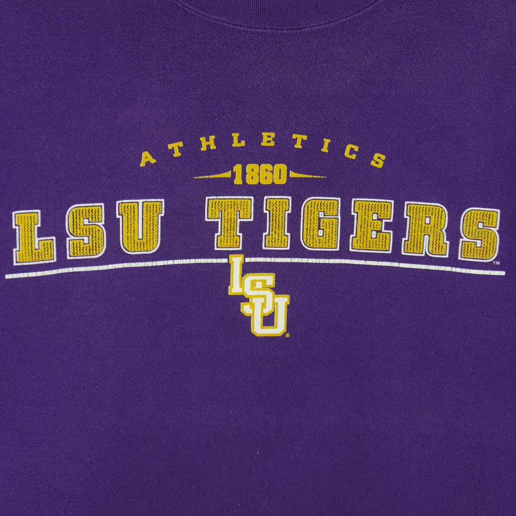 NCAA (Lee) - LSU Tigers Crew Neck Sweatshirt 1990s Large Vintage Retro