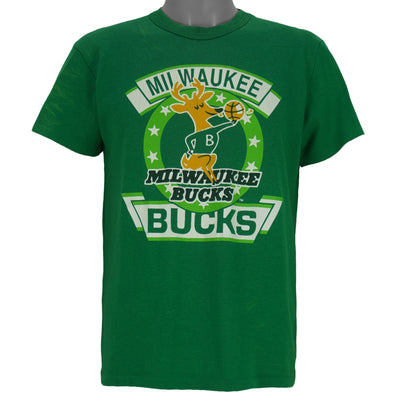 NBA - Milwaukee Bucks Big Logo T-Shirt 1980s Medium