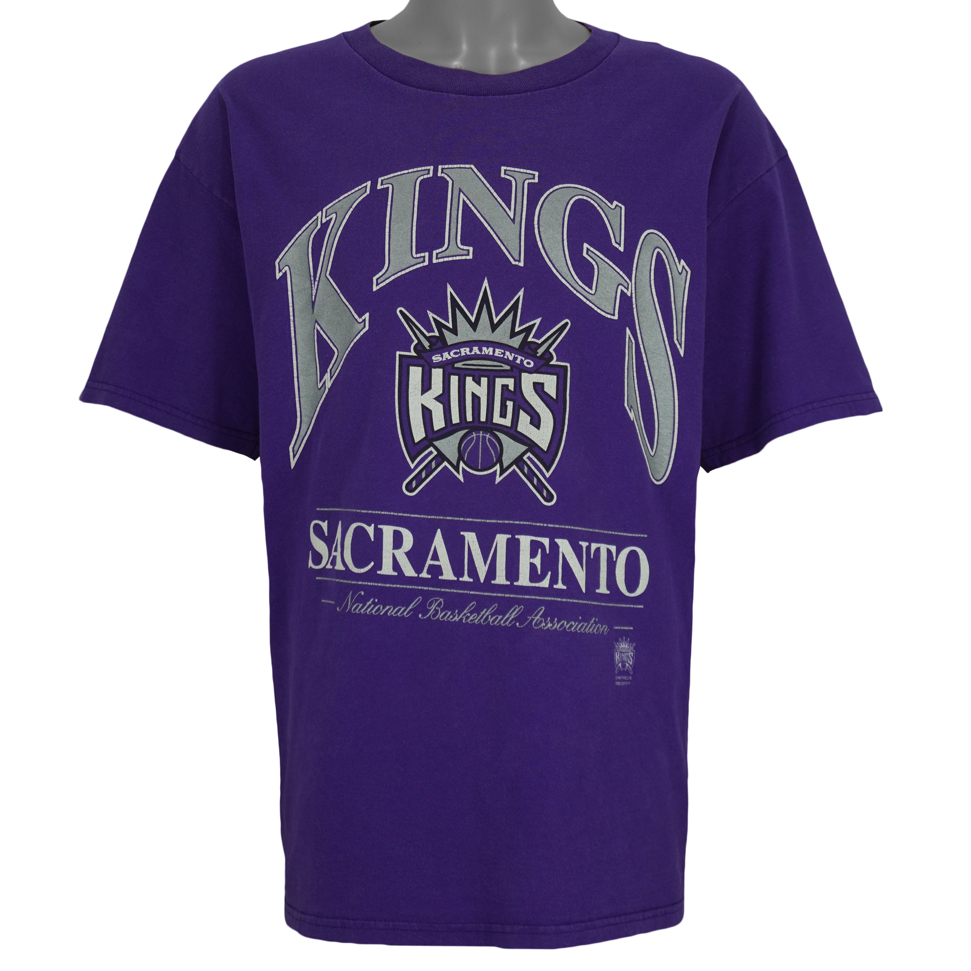 NBA (Lee) - Sacramento Kings Big Logo T-Shirt 1990s X-Large Vintage Retro Basketball