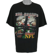 NFL (Lee Sport) - HBO Sport T-Shirt Spell-Out 1995 XX-Large Vintage Retro Football