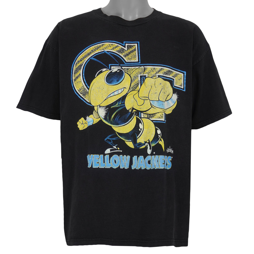 NCAA (Joy Athletic) - Black Georgia Tech Yellow Jackets Spell-Out T-Shirt 1990s Large Vintage Retro Basketball