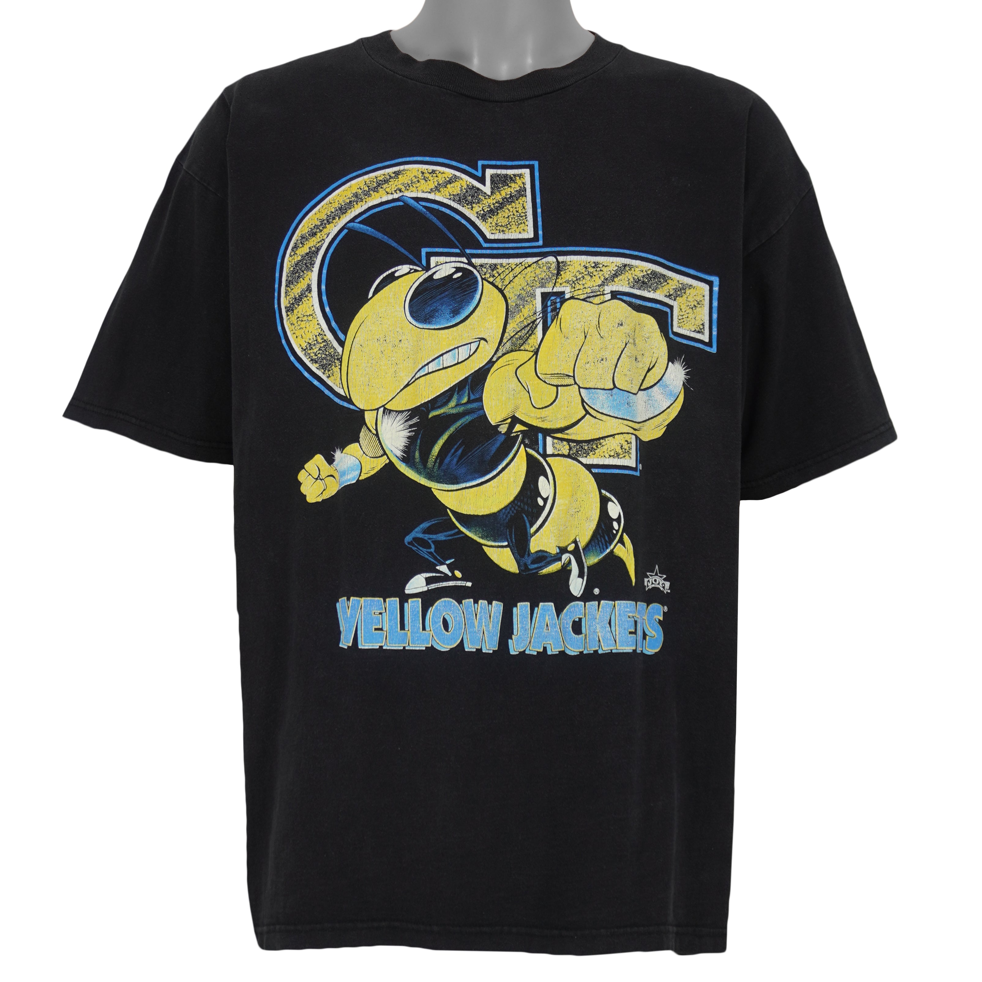 NCAA (Joy Athletic) - Black Georgia Tech Yellow Jackets Spell-Out T-Shirt 1990s Large Vintage Retro Basketball