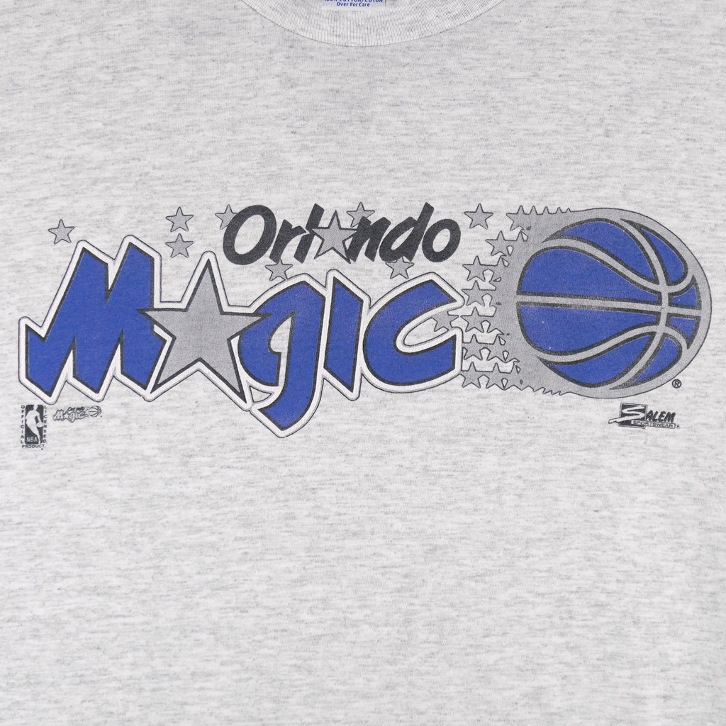 NBA (Salem) - Grey Orlando Magic T-Shirt 1990s Medium Vintage Retro Basketball