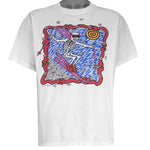 Vintage (Oneita) - Skeleton Skiing Tesoros Art T-Shirt 1991 Large