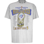 MLB (Waves) - Toronto Blue Jays Champions Trophy T-Shirt 1993 Large Vintage Retro Baseball