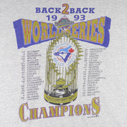 MLB (Waves) - Toronto Blue Jays Champions Trophy T-Shirt 1993 Large Vintage Retro Baseball