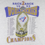 MLB (Waves) - Toronto Blue Jays Champions Trophy T-Shirt 1993 Large Vintage Retro Baseball