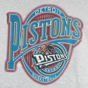 NBA (Logo 7) - Detroit Pistons Spell-Out T-Shirt 1990s Medium Vintage Retro Basketball