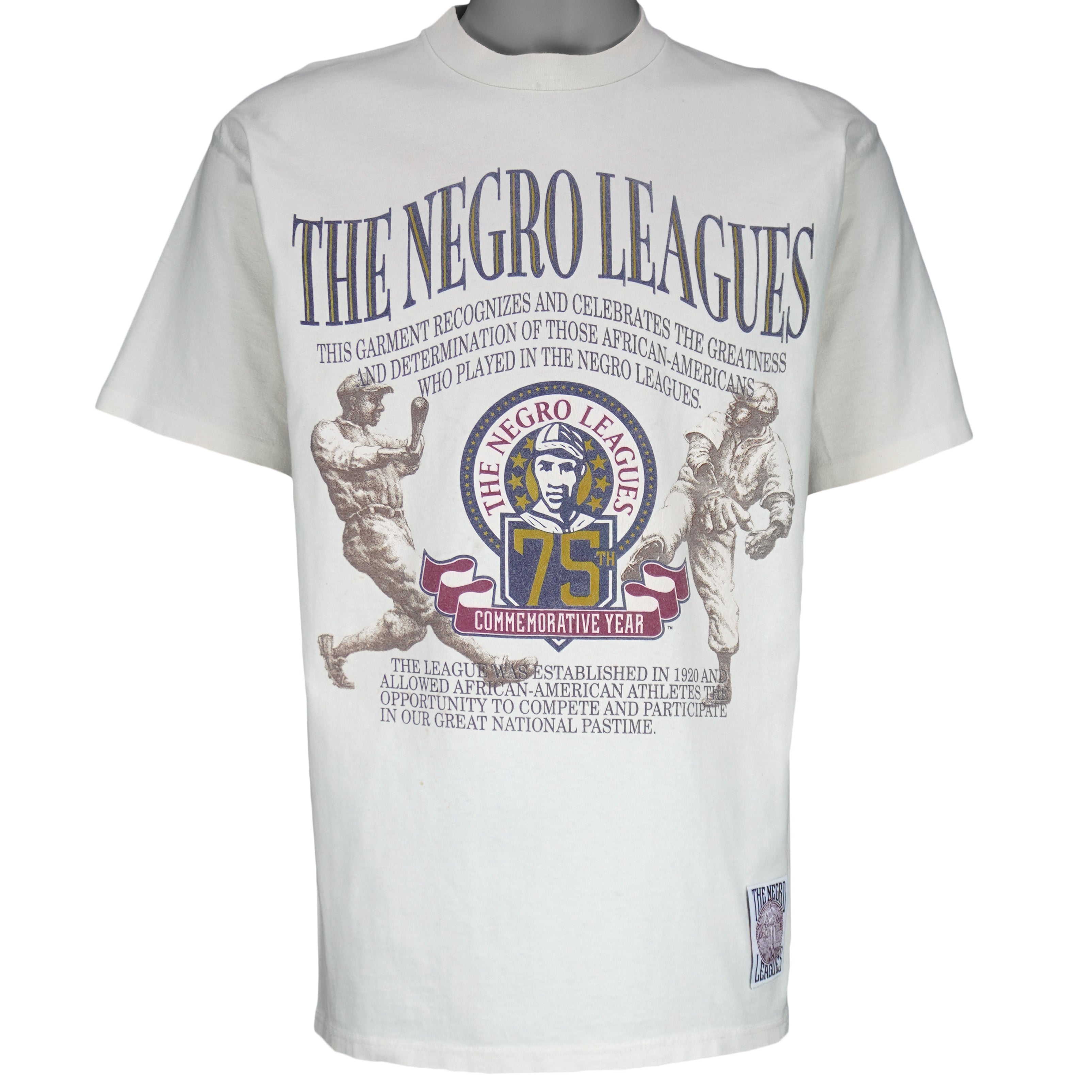 MLB (Crablesportwear) - The Negro Leagues 75th Commemorative Year T-Shirt 1990s Medium Vintage Retro Baseball