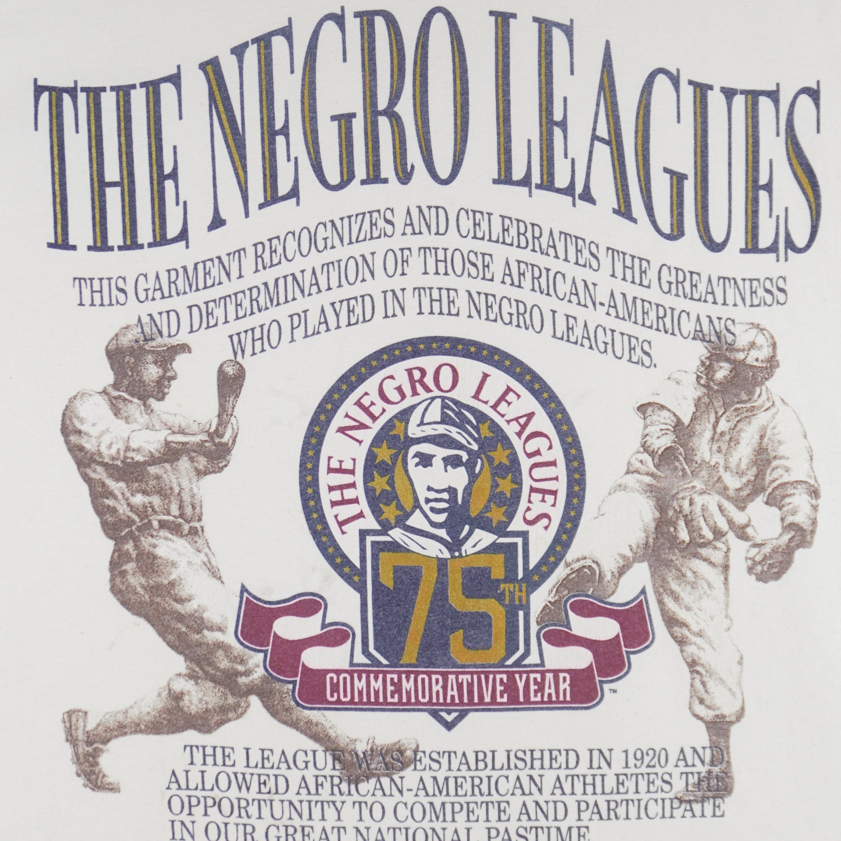 MLB (Crablesportwear) - The Negro Leagues 75th Commemorative Year T-Shirt 1990s Medium Vintage Retro Baseball