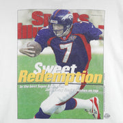 NFL (Gildan) - Denver Broncos John Elway Front Pages T-Shirt 1998 Large Vintage Retro Football