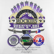 Vintage MLB (Insta) - Colorado Rockies VS Montreal Expos Opening Day T-Shirt 1993 Large in white