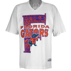 NCAA (Bike) - Florida Gators V-Neck T-Shirt 1990s Medium Vintage Retro Football
