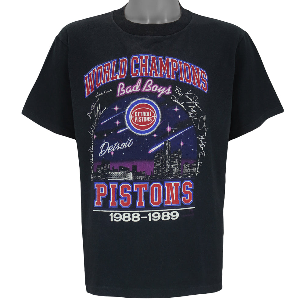 NBA - Detroit Pistons Bad Boys World Champions T-Shirt 1989 Large Vintage Retro Basketball