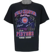 NBA - Detroit Pistons Bad Boys World Champions T-Shirt 1989 Large Vintage Retro Basketball