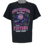 NBA - Detroit Pistons Bad Boys World Champions T-Shirt 1989 Large Vintage Retro Basketball