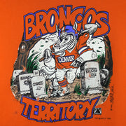 NFL (Anvil) - Denver Broncos Territory Spell-Out T-Shirt 1993 Large Vintage Retro Football