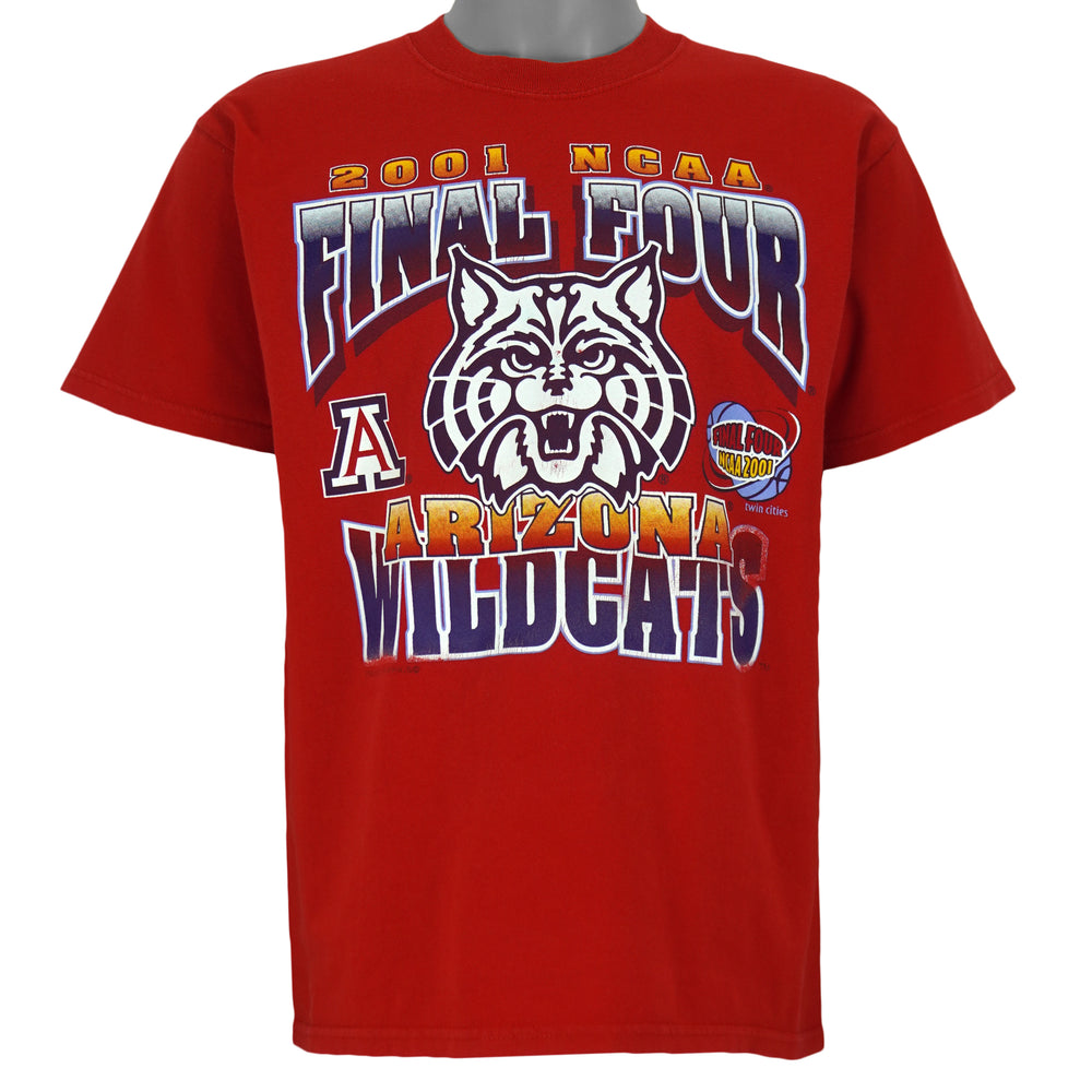 NCAA - Red Arizona Wildcats Final Four T-Shirt 2001 Medium Vintage Retro Basketball