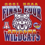 NCAA - Red Arizona Wildcats Final Four T-Shirt 2001 Medium Vintage Retro Basketball