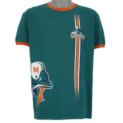 NFL (Tee Jays) - Green Miami Dolphins T-Shirt 1990s Large Vintage Retro football