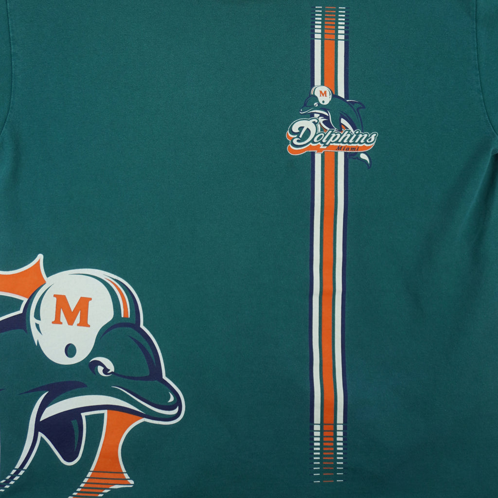 NFL (Tee Jays) - Green Miami Dolphins T-Shirt 1990s Large Vintage Retro football