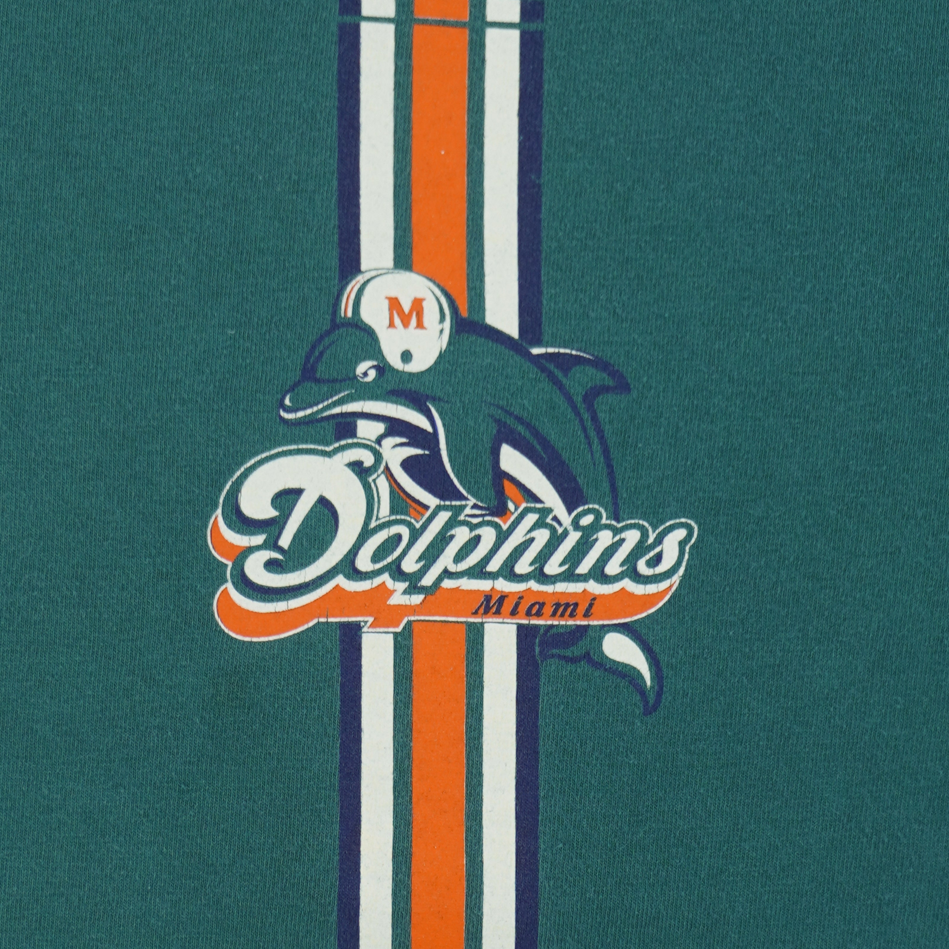 NFL (Tee Jays) - Green Miami Dolphins T-Shirt 1990s Large Vintage Retro football