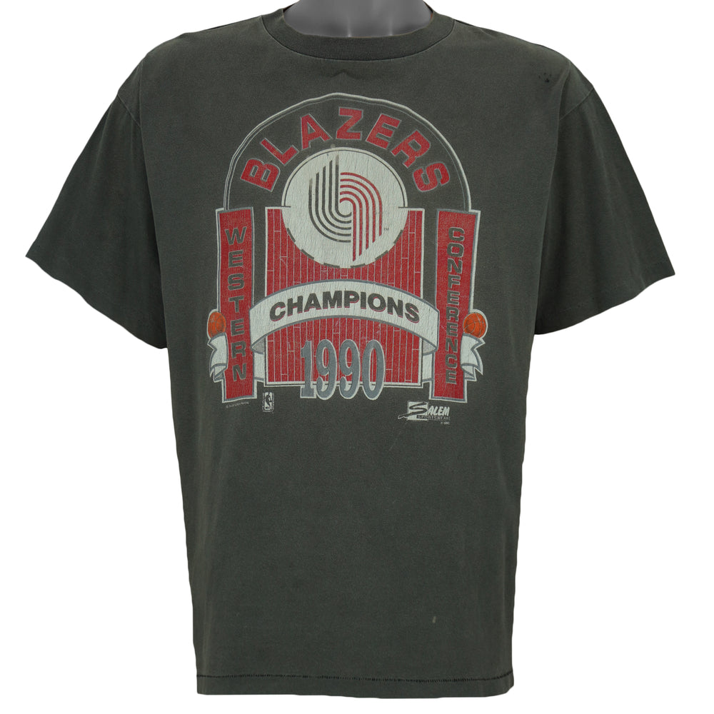 NBA (Salem) - Portland Trail Blazers Conference Champions T-Shirt 1990 X-Large Vintage Retro Basketball