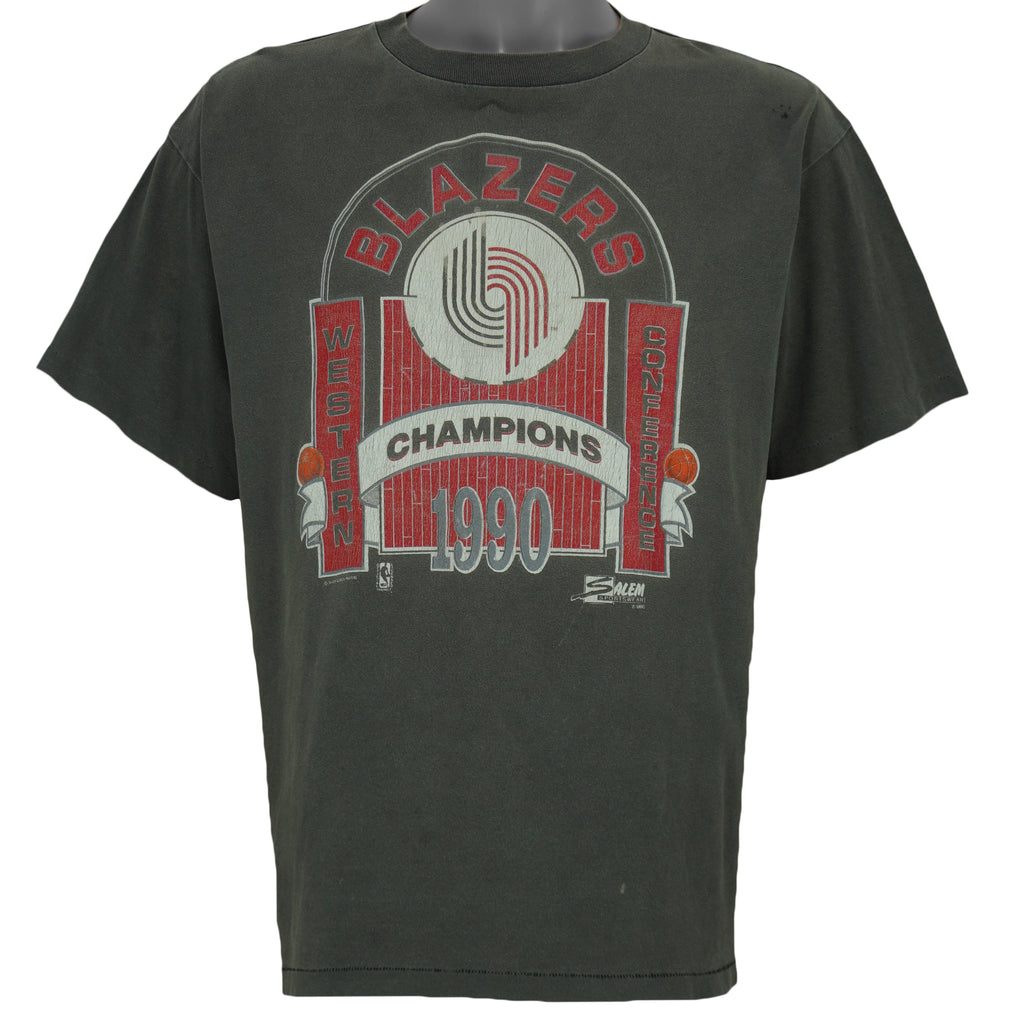NBA (Salem) - Portland Trail Blazers Conference Champions T-Shirt 1990 X-Large Vintage Retro Basketball