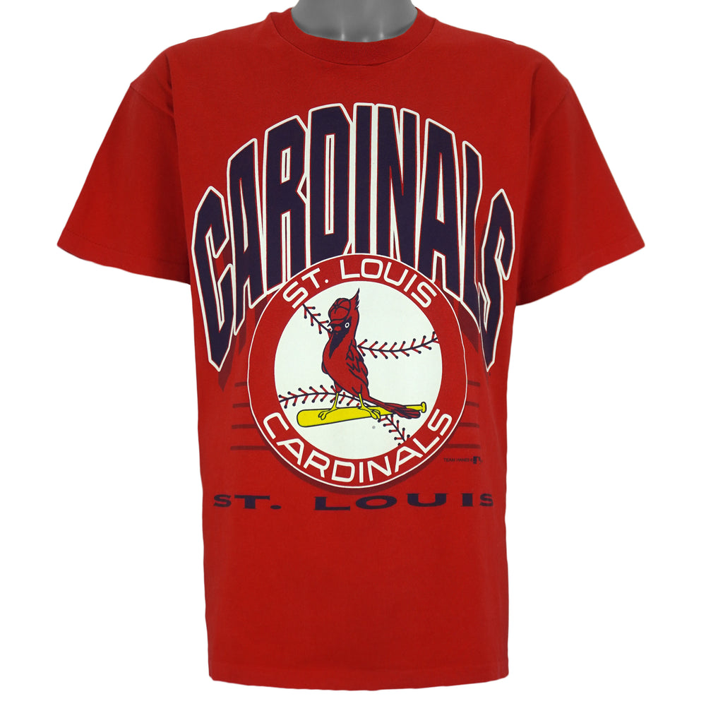 MLB (Hanes) - St. Louis Cardinals Spell-Out T-Shirt 1994 Large Vintage Retro Baseball