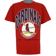 MLB (Hanes) - St. Louis Cardinals Spell-Out T-Shirt 1994 Large Vintage Retro Baseball