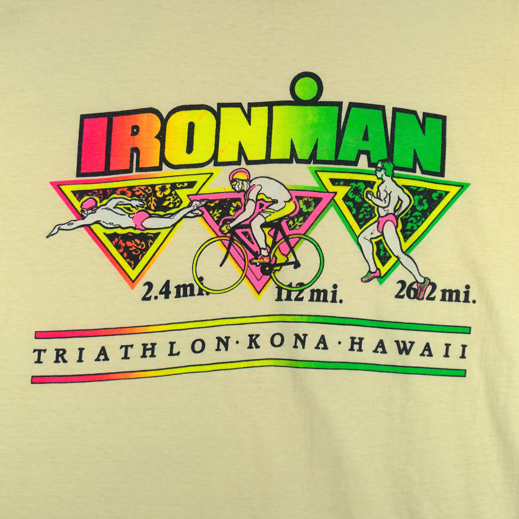 Vintage (Hanes) - Ironman Triathlon, Kona Hawaii T-Shirt 1980s X-Large vintage retro