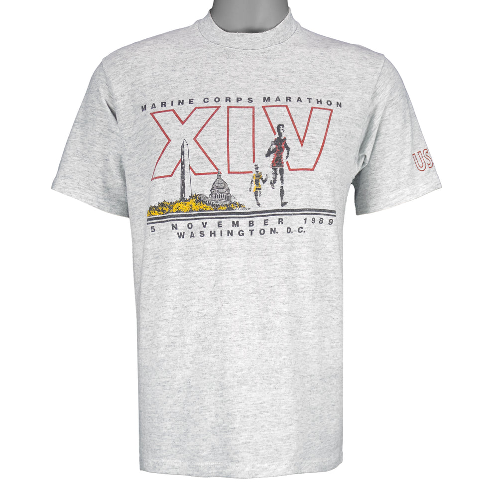 Vintage (Velva Sheen) - Marine Corps Marathon XIV, Washington DC T-Shirt 1989 Large Vintage retro