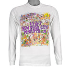 1987 vintage I Trained for the New York City Marathon Long Sleeve Shirt. White in color with original artwork by Kay Denmark on front, fits Small in size and is in excellent condition.