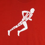 1990s vintage Maxwell Air Force Base, Alabama, SOS Fun Run T-Shirt by Sportswear. Red in color with printed graphic on front and back, tagged size X-Large, and is in excellent condition.