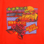 1990s vintage Bug at the Beach Puerto Rico tank top by America Project. Red in color with printed Volkswagen Beetles on front, tagged size X-Large, and is in excellent condition.