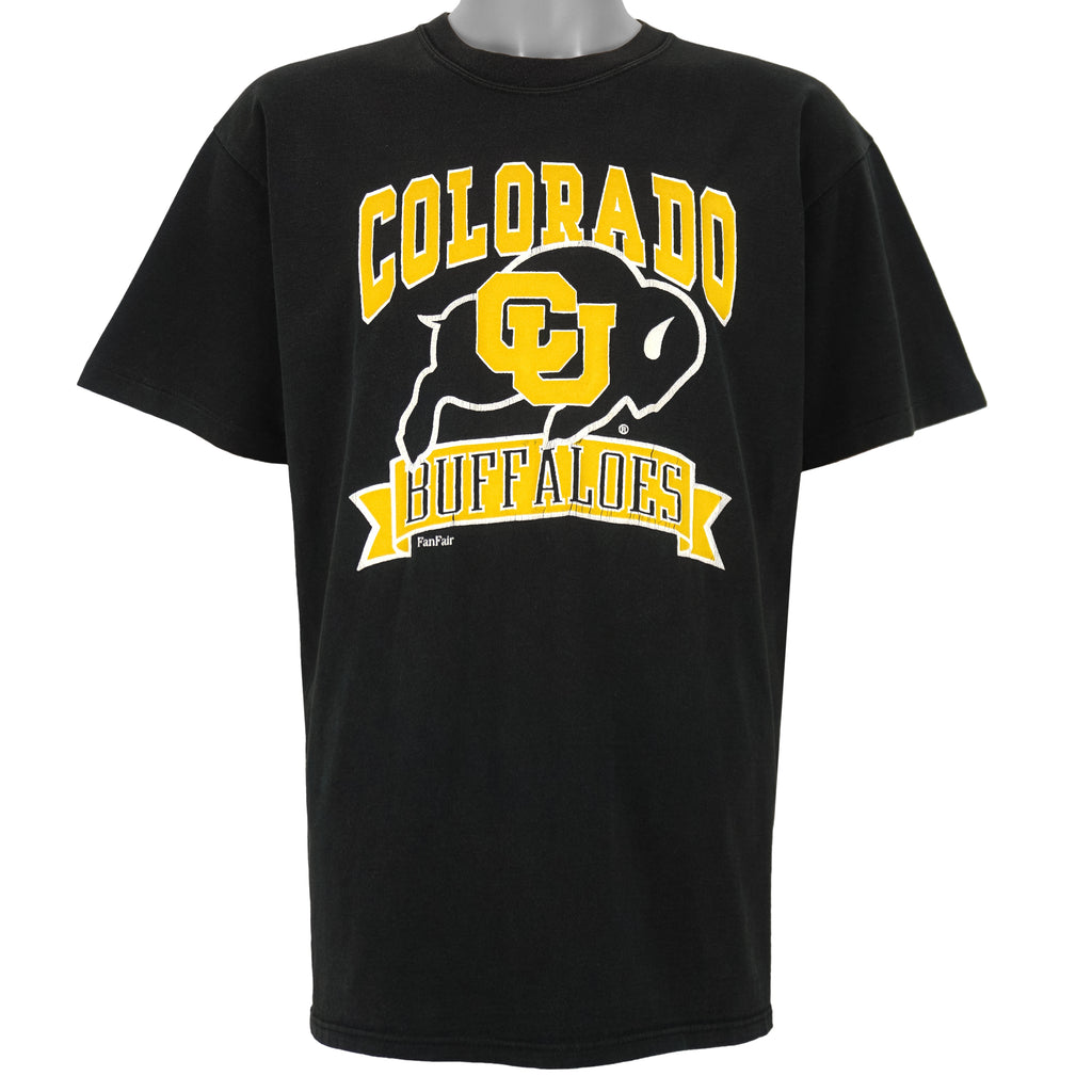 NCAA (Russell Athletic) - Black Colorado Buffaloes Big Logo T-Shirt 1990s X-Large Vintage Retro Football