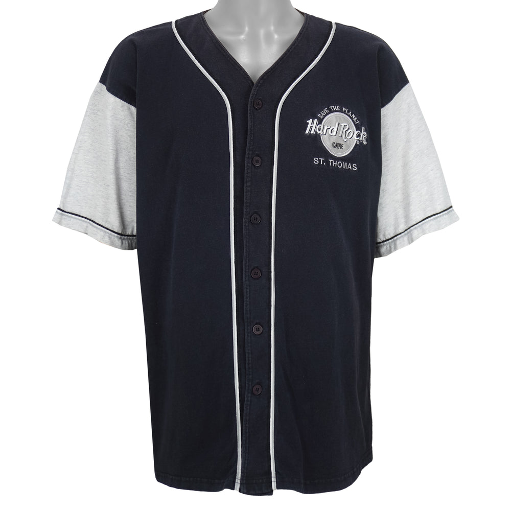 Vintage - Hard Rock Cafe Save The Planet Baseball Jersey 1990s X-Large Vintage Retro