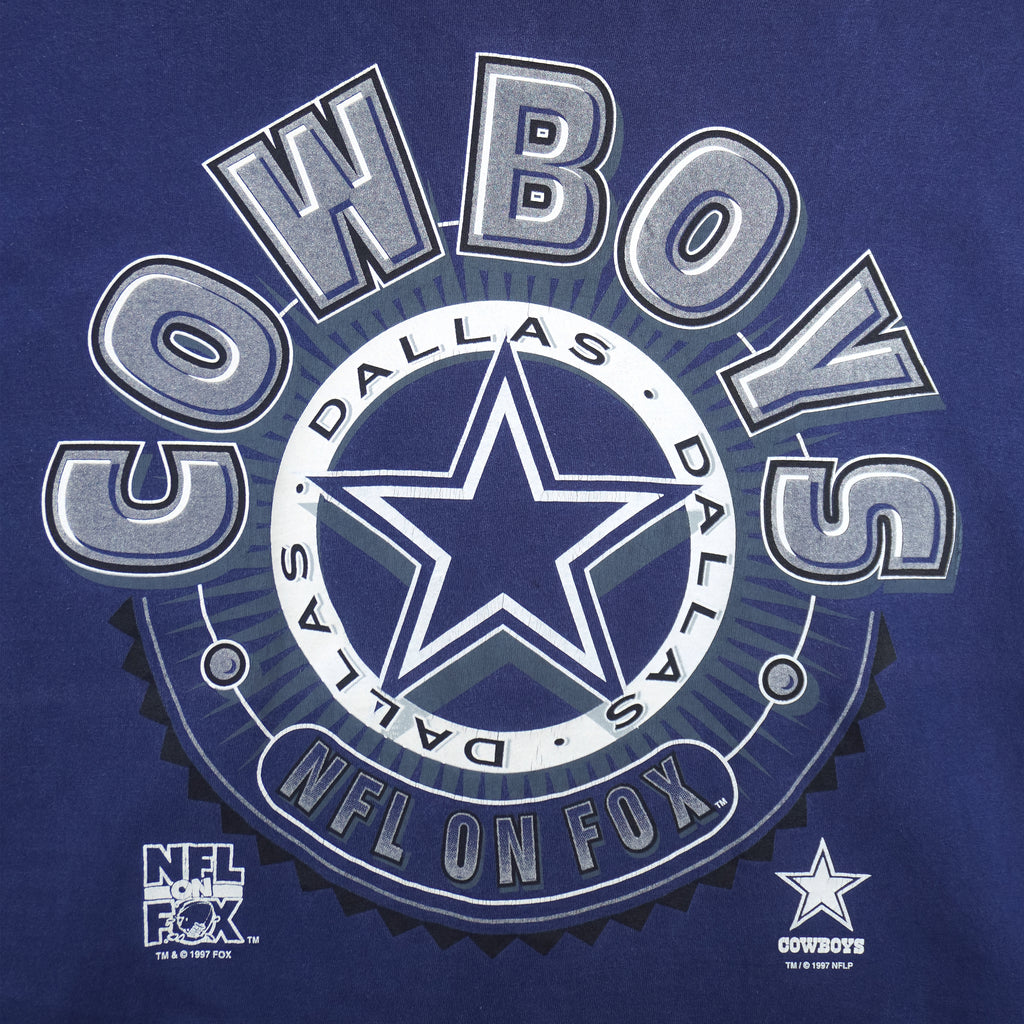 NFL - Dallas Cowboys NFL On Fox T-Shirt 1997 X-Large Vintage Retro Football