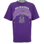 NBA (Logo 7) - Milwaukee Bucks Single Stitch T-Shirt 1990s X-Large Vintage Retro Basketball