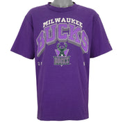 NBA (Logo 7) - Milwaukee Bucks Single Stitch T-Shirt 1990s X-Large Vintage Retro Basketball