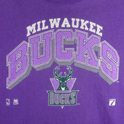 NBA (Logo 7) - Milwaukee Bucks Single Stitch T-Shirt 1990s X-Large Vintage Retro Basketball