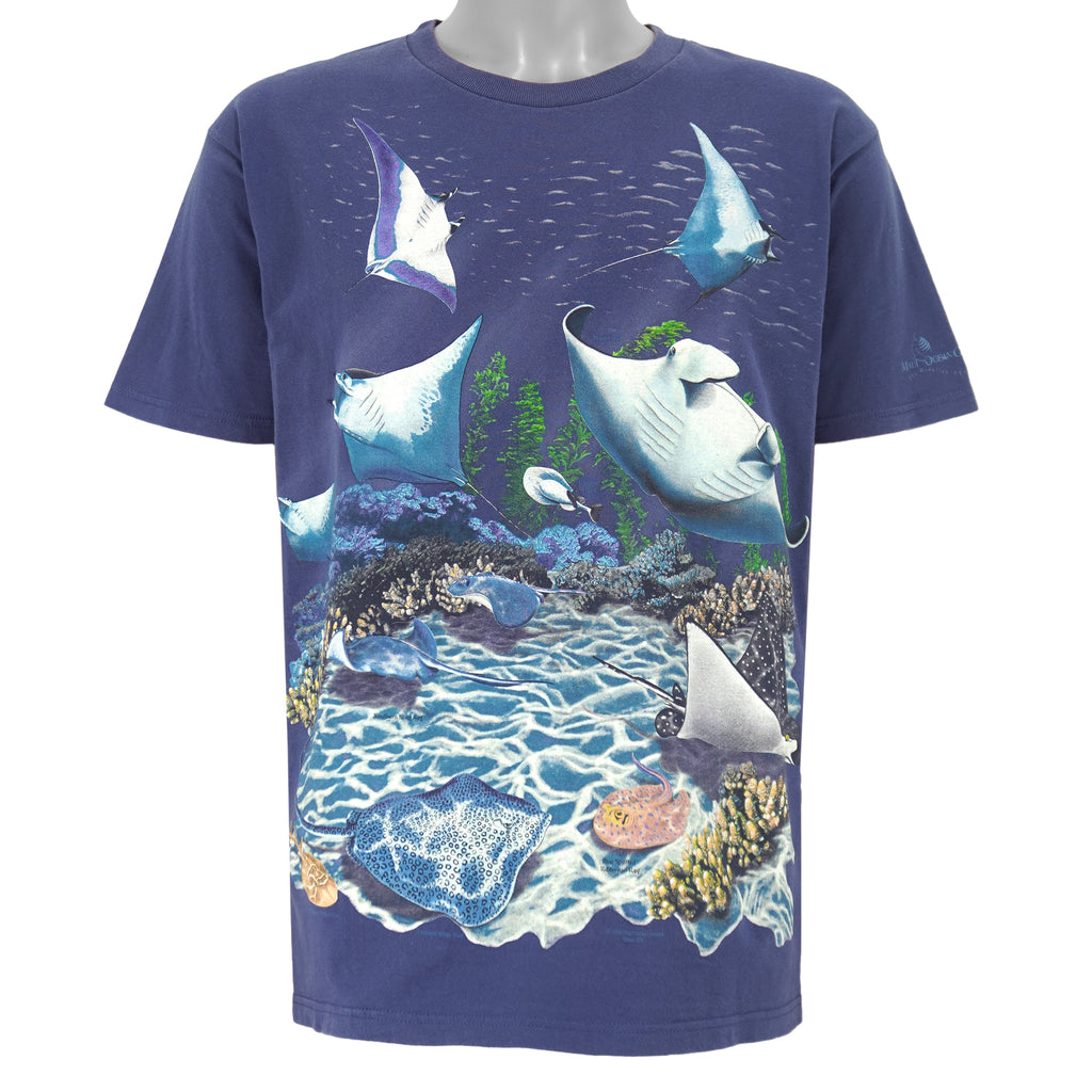 Vintage (Fruit Of The Loom) - Seaworld Animal Print T-Shirt 1990s Large Vintage Retro