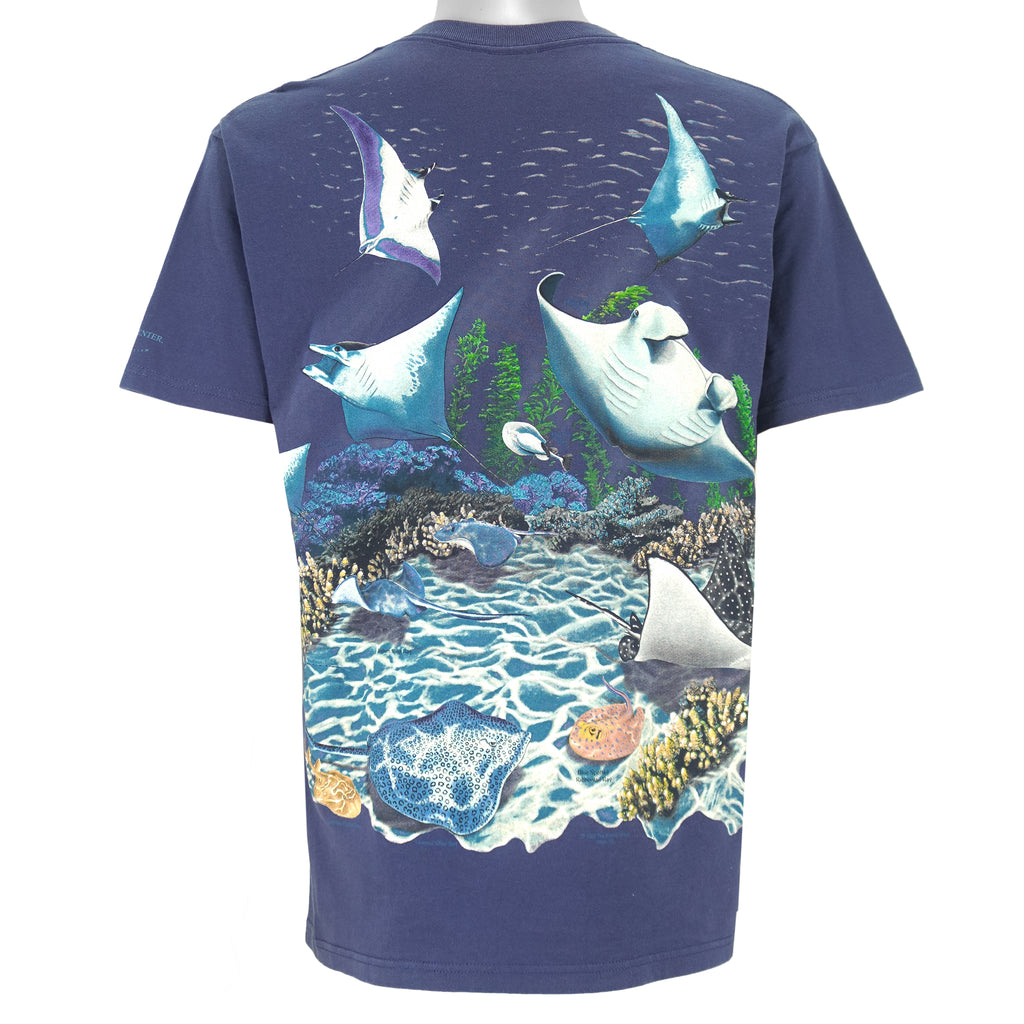 Vintage (Fruit Of The Loom) - Seaworld Animal Print T-Shirt 1990s Large Vintage Retro