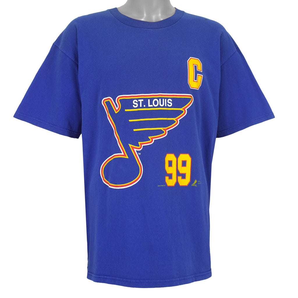 NHL (Lee Sport) - St. Louis Blues Gretzky #99 T-Shirt 1990s X-Large Vintage Retro Hockey