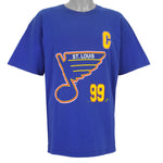 NHL (Lee Sport) - St. Louis Blues Gretzky #99 T-Shirt 1990s X-Large Vintage Retro Hockey